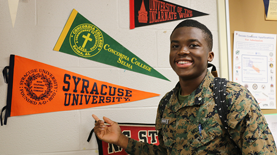 MMA Cadet with college banners