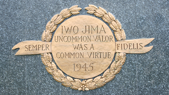 Iwo Jima Monument Medallion - uncommon valor was a common virtue